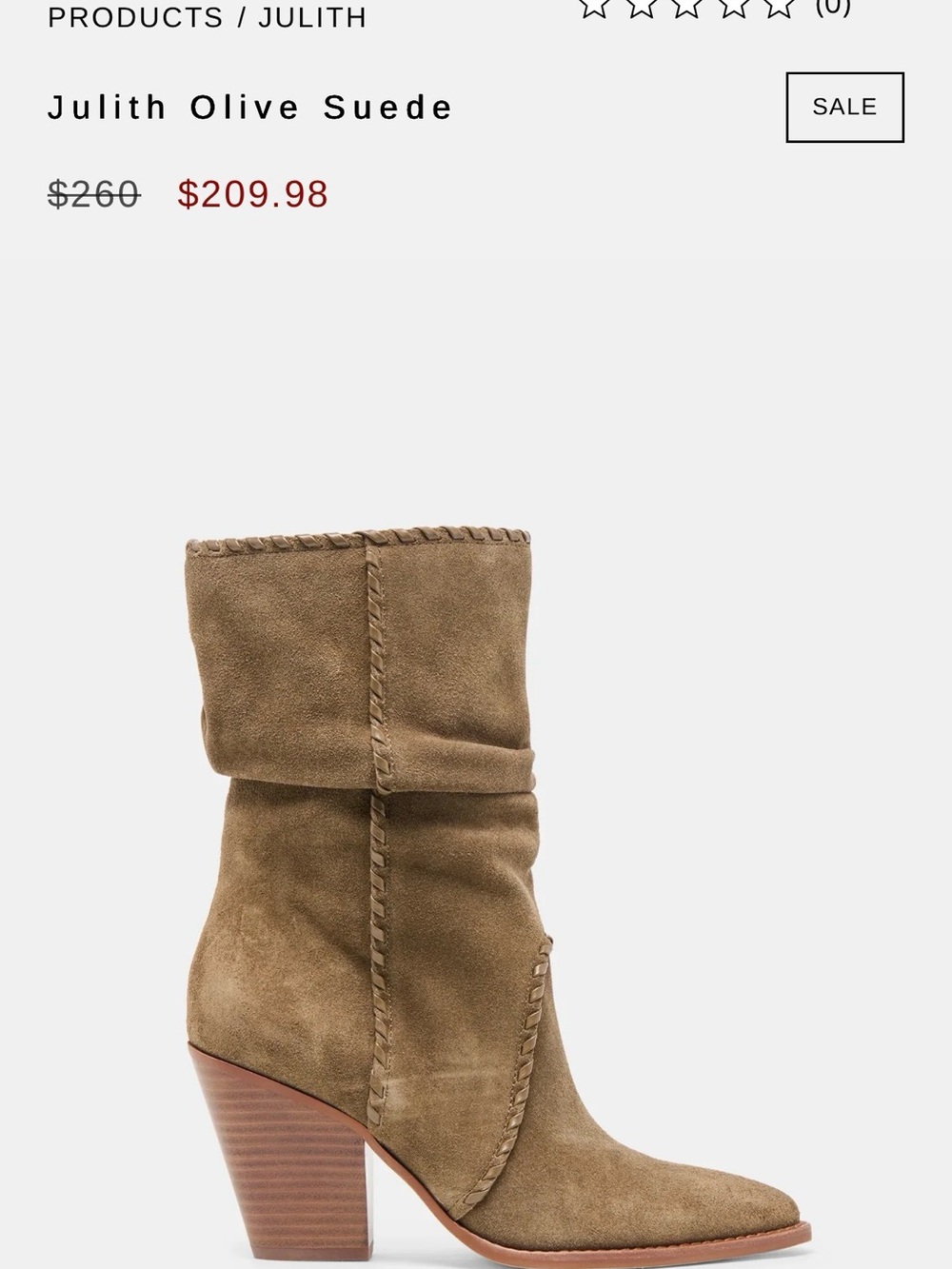 Dolce Vita Olive Suede Slouchy Mid-Calf Boot